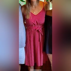 Red and white polka dot dress
